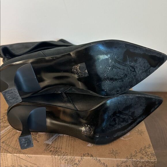 Free People Rocky Slouch Boots Pointed Toe Leather Black Size EU 39 US 9 NWB - Picture 7 of 8